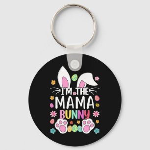 I'm The Mama Bunny Cute Easter Rabbit Ears Mum Bun Key Ring