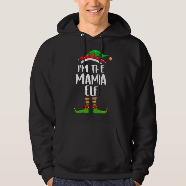 I'm The Mama Elf Matching Family Christmas Hoodie (Front)
