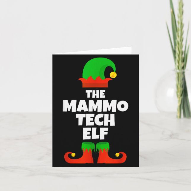 I'm The Mammo Tech Elf Family Pajama Christmas Mam Card (Front)