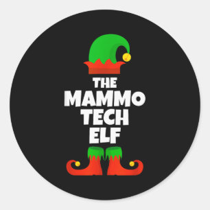 I'm The Mammo Tech Elf Family Pajama Christmas Mam Classic Round Sticker