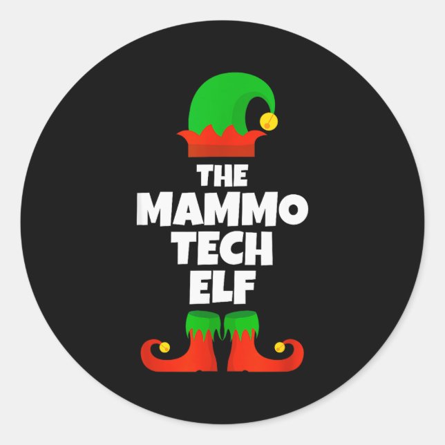 I'm The Mammo Tech Elf Family Pajama Christmas Mam Classic Round Sticker (Front)