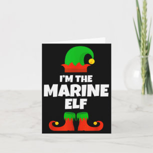 I'm The Marine Elf Family Pajama Christmas Biology Card