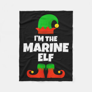 I'm The Marine Elf Family Pajama Christmas Biology Fleece Blanket