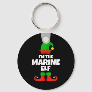I'm The Marine Elf Family Pajama Christmas Biology Key Ring