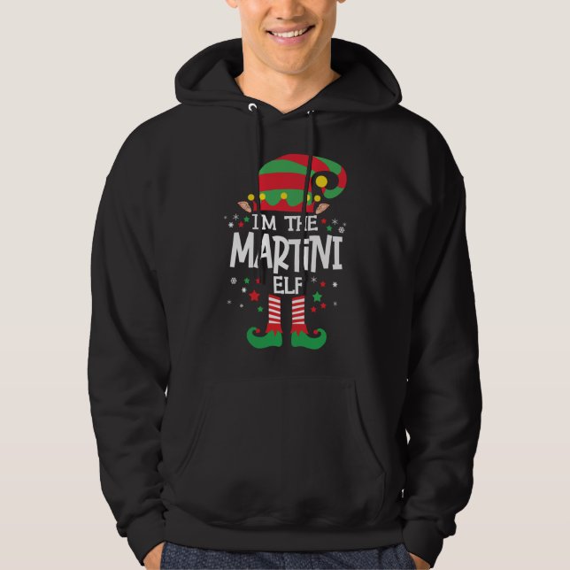 I'm the Martini Elf Family Matching Christmas Paja Hoodie (Front)