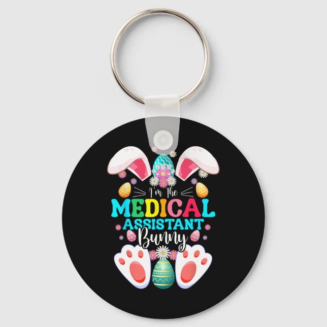 I'm The Medical Istant Bunny Easter Day Rabbit Mat Key Ring (Front)