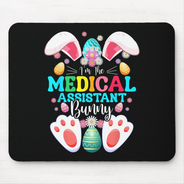 I'm The Medical Istant Bunny Easter Day Rabbit Mat Mouse Mat (Front)