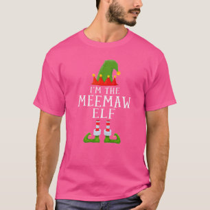 I'm The Meemaw Elf Xmas Santa Elf Hat Family Chris T-Shirt