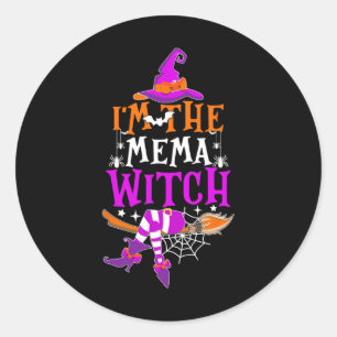 I'm The Mema Witch Funny Halloween Family Matchin Classic Round Sticker