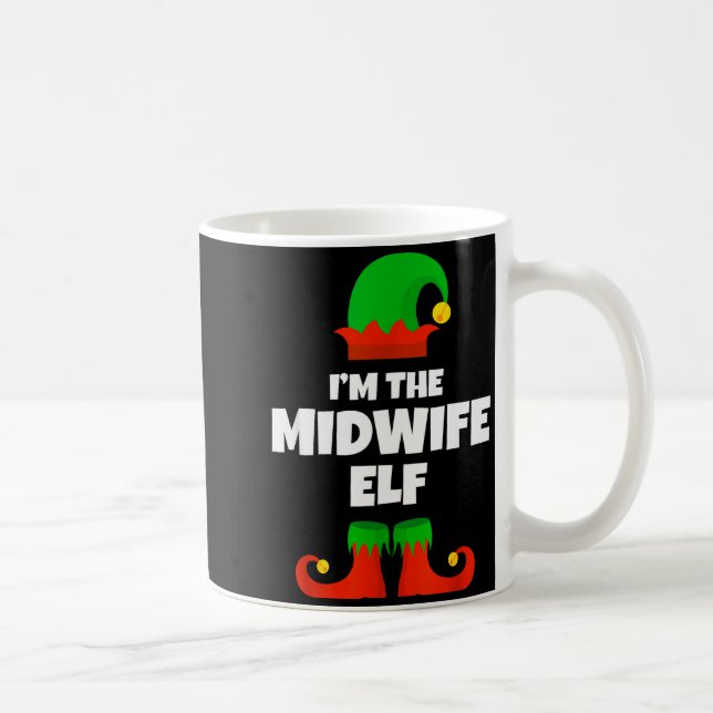 I'm The Midwife Elf Family Pajama Christmas Funny  Coffee Mug (Right)