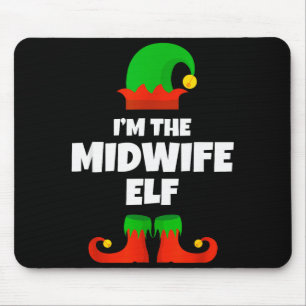 I'm The Midwife Elf Family Pajama Christmas Funny  Mouse Mat
