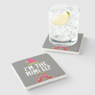 I'm The Mimi Elf Matching Christmas Costume Stone Coaster