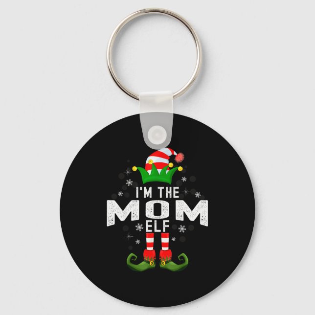 I'm The Mom Elf Christmas Family Pjs Costume  Key Ring (Front)