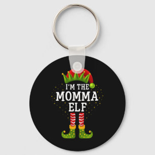 I'm The Momma Elf Matching Family Christmas Pajama Key Ring