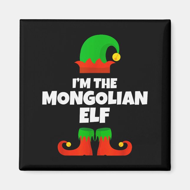 I'm The Mongolian Elf Family Pajama Christmas Funn Magnet (Front)