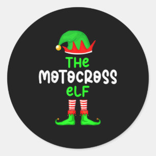 I'm The Motocross Elf Dirt Bike Christmas Matching Classic Round Sticker