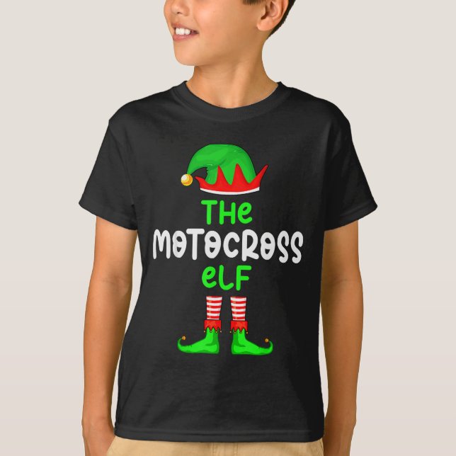 I'm The Motocross Elf Dirt Bike Christmas Matching T-Shirt (Front)
