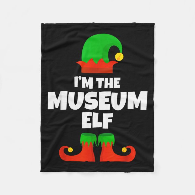 I'm The Museum Elf Family Pajama Christmas Funny  Fleece Blanket (Front)