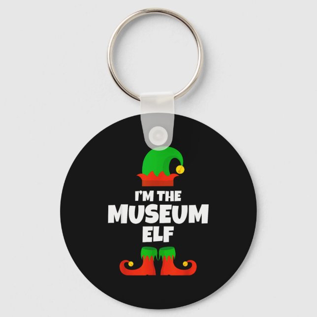 I'm The Museum Elf Family Pajama Christmas Funny  Key Ring (Front)