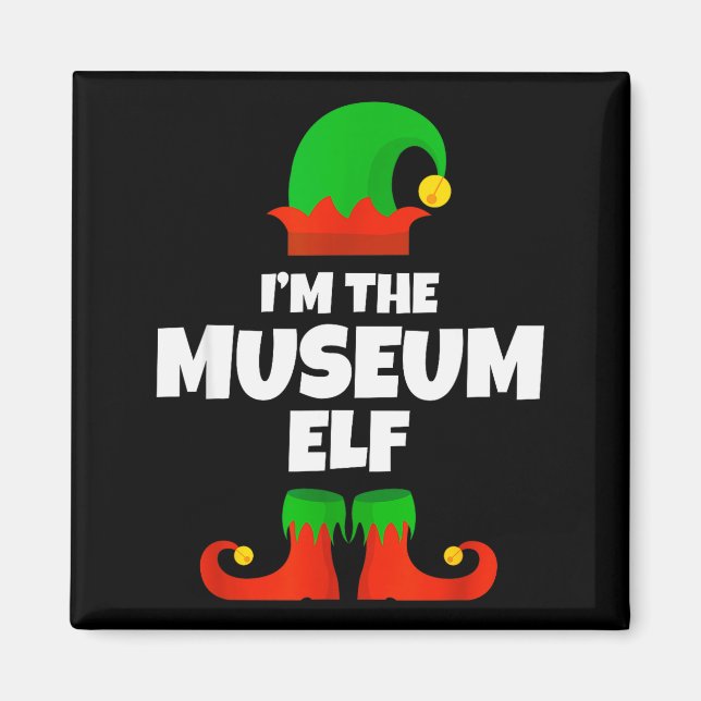 I'm The Museum Elf Family Pajama Christmas Funny  Magnet (Front)