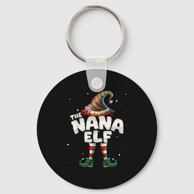 I'm The Nana Elf Family Matching Group Christmas  Key Ring (Front)