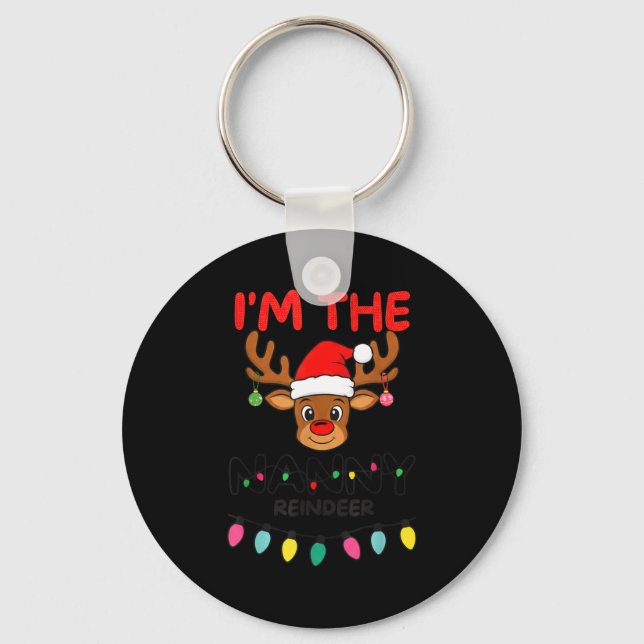 I'm The Nanny Reindeer Family Christmas Matching G Key Ring (Front)