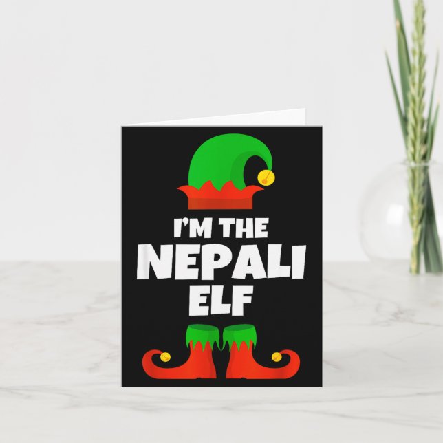 I'm The Nepali Elf Family Pajama Christmas Funny N Card (Front)