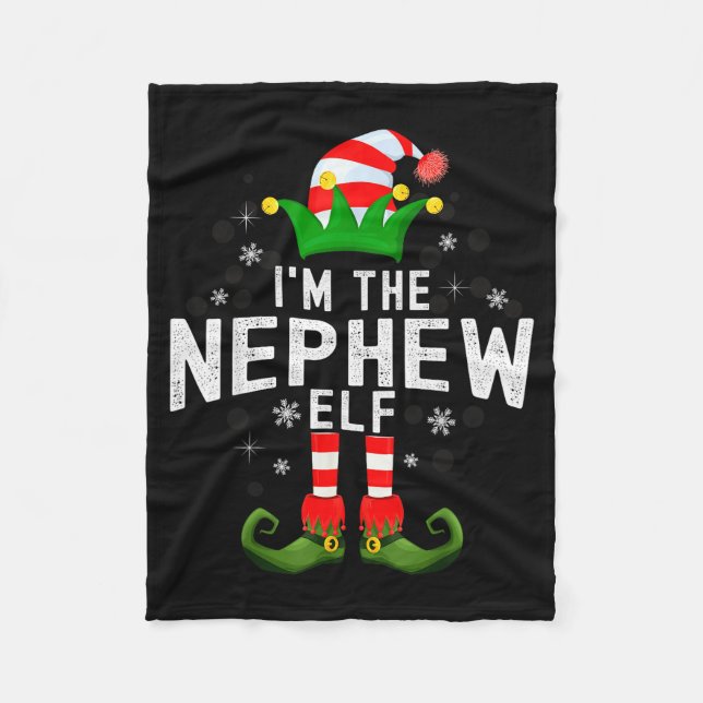 I'm The Nephew Elf Christmas Family Pjs Costume  Fleece Blanket (Front)
