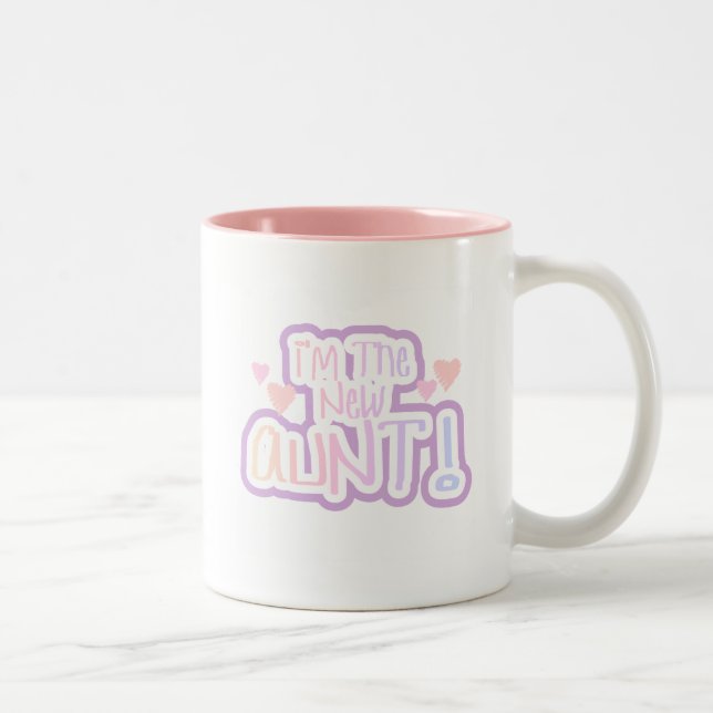 I'm the New Aunt - Shades of Pink Two-Tone Coffee Mug (Right)
