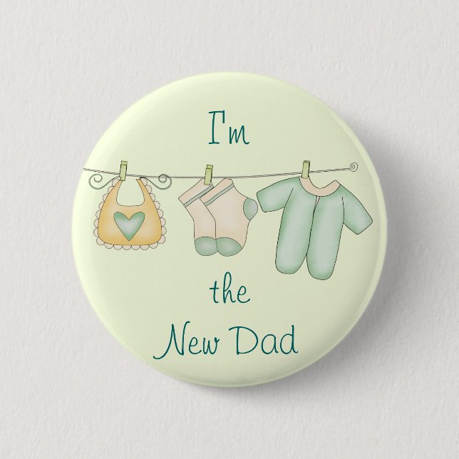 I'm the New Dad Baby Announcement 6 Cm Round Badge (Front)