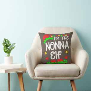 I'm The Nonna Elf Shirt Christmas Family Elf Costu Cushion