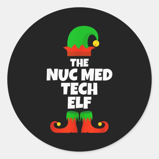 I'm The Nuc Med Tech Elf Family Pajama Christmas F Classic Round Sticker (Front)