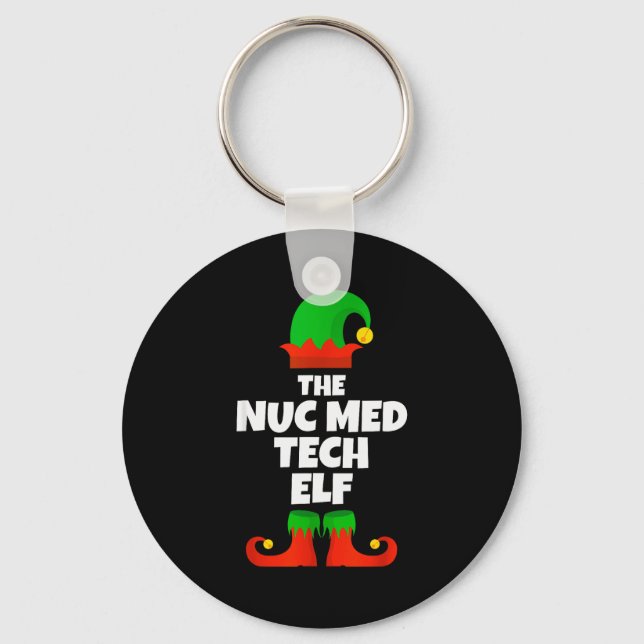 I'm The Nuc Med Tech Elf Family Pajama Christmas F Key Ring (Front)