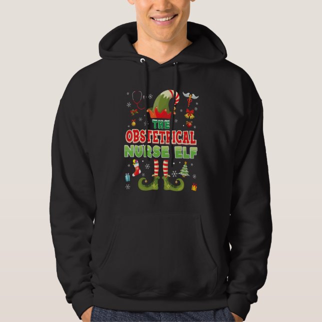 I'm The Obstetrical Nurse Elf Christmas Suit Sweat Hoodie (Front)