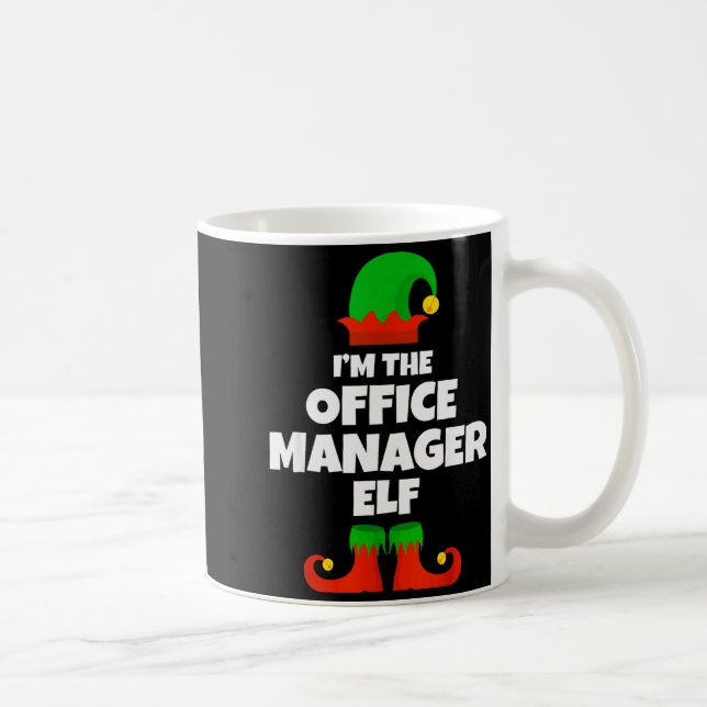 I'm The Office Manager Elf Family Pajama Christmas Coffee Mug (Right)