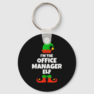 I'm The Office Manager Elf Family Pajama Christmas Key Ring