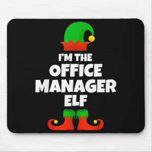 I'm The Office Manager Elf Family Pajama Christmas Mouse Mat