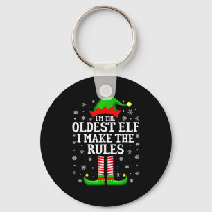I'm The Oldest Elf Funny Christmas Family Matching Key Ring
