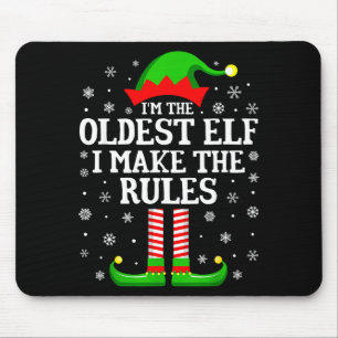 I'm The Oldest Elf Funny Christmas Family Matching Mouse Mat