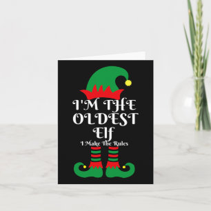 I'm The Oldest Elf Santa Claus Helpers Matching Fa Card