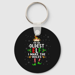 I'm The Oldest Elf Xmas Elf Sibling Cousin Matchin Key Ring