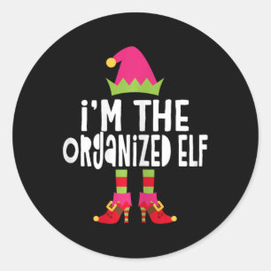 I'm The Organised Elf Matching Christmas Elf Classic Round Sticker