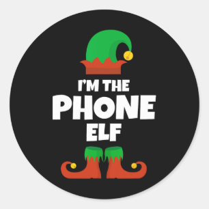 I'm The Phone Elf Family Pajama Christmas Funny Classic Round Sticker