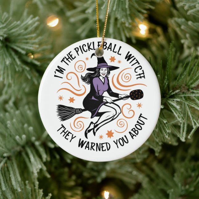 I'm the Pickleball Witch They warned You About   Ceramic Tree Decoration (Tree)
