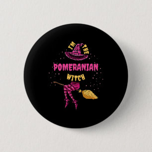 Im The Pomeranian Witch Halloween Matching 6 Cm Round Badge