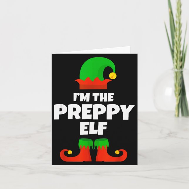 I'm The Preppy Elf Family Pajama Christmas Funny  Card (Front)