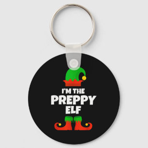 I'm The Preppy Elf Family Pajama Christmas Funny  Key Ring