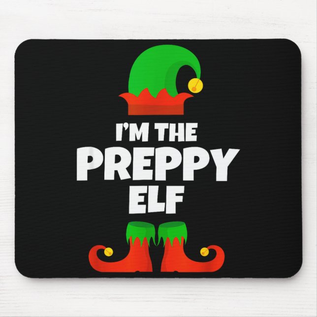 I'm The Preppy Elf Family Pajama Christmas Funny  Mouse Mat (Front)