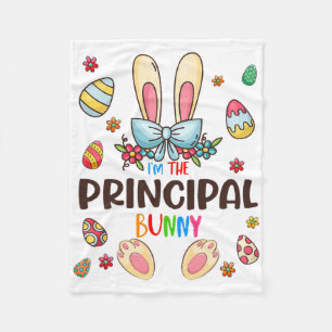 I'm The Principal Bunny Easter Day Matching Family Fleece Blanket