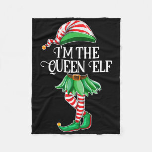 I'm The Queen Elf Matching Family Pyjamas Christma Fleece Blanket